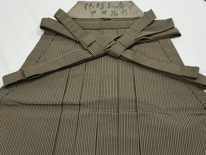 平和屋本店●極上　男性　人間国宝　甲田綏郎　精好仙台平　馬乗り袴　縞　逸品　CYAA4544s6