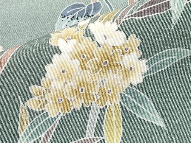 平和屋着物●極上　本加賀友禅作家　佐藤有季子　訪問着　枝花文　暈し染め　三越扱い　証紙付き　青藤色地　逸品　CYAA4551s6