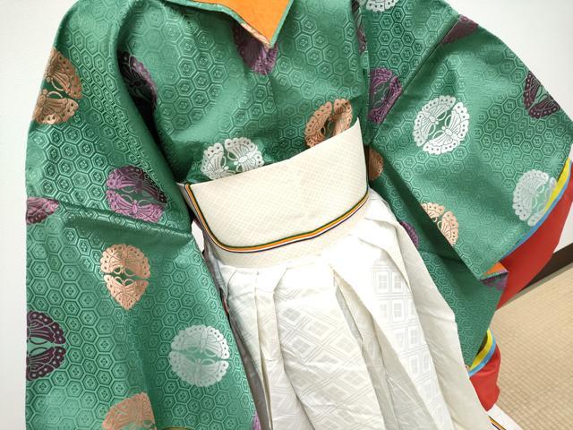 平和屋本店●極上　十二単セット　唐衣・表着・裳 　和装　婚礼　結婚式　神社挙式　唐織　舞蝶丸文　逸品　CYAA4547s6