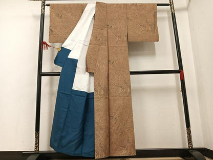 平和屋着物●本場大島紬 染大島 草花文 正絹 逸品 AABF6979ph