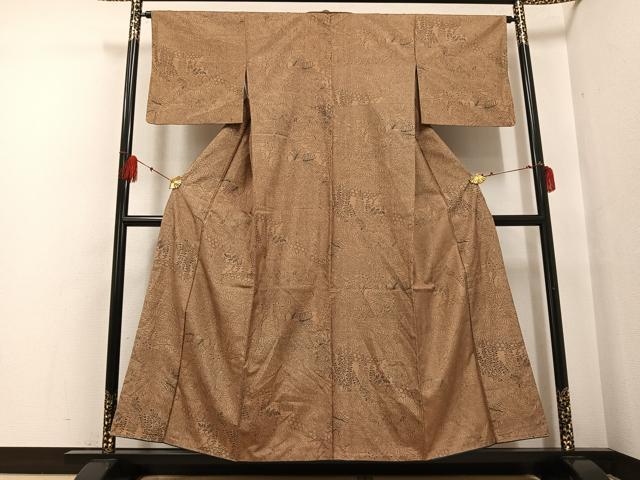 平和屋着物●本場大島紬 染大島 草花文 正絹 逸品 AABF6979ph