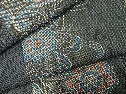平和屋着物＊夏物 小紋 花蝶間道 暈し染め 正絹 逸品 AABF5689fy