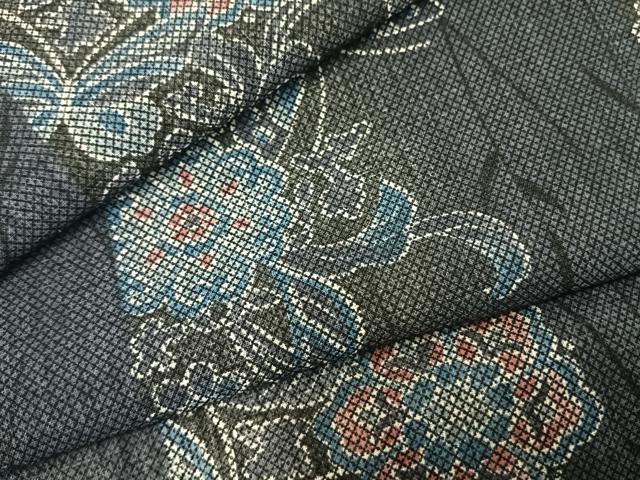 平和屋着物＊夏物 小紋 花蝶間道 暈し染め 正絹 逸品 AABF5689fy