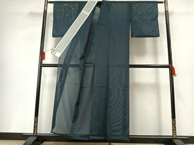 平和屋着物＊夏物 色無地 絽 御召茶色 洗える着物 AABF5688fy