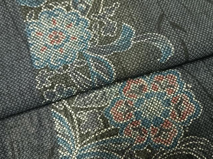 平和屋着物＊夏物 小紋 花蝶間道 暈し染め 正絹 逸品 AABF5689fy