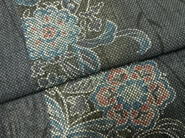 平和屋着物＊夏物 小紋 花蝶間道 暈し染め 正絹 逸品 AABF5689fy