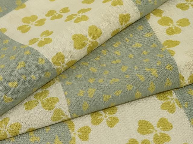平和屋着物＊夏物 小紋 紗 市松花文 洗える着物 AABF6831jd