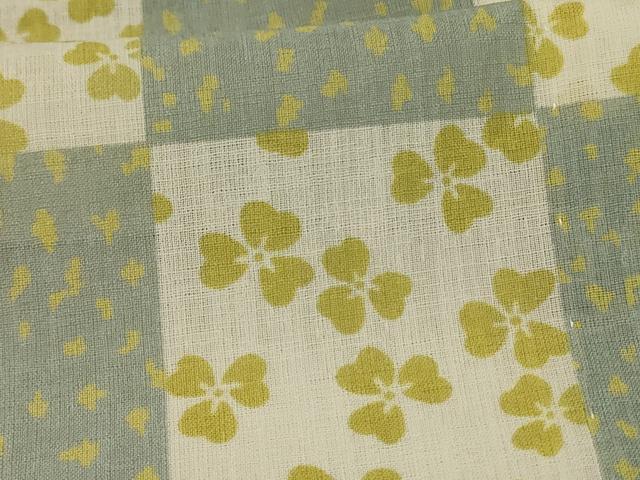 平和屋着物＊夏物 小紋 紗 市松花文 洗える着物 AABF6831jd