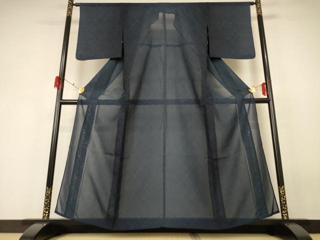 平和屋着物＊夏物 本場大島紬 夏大島 格子 正絹 逸品 AABF6863jd