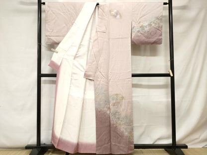 平和屋着物■訪問着 地紙重ね草花文 暈し染め 金銀彩 正絹 逸品 CABC0490ev