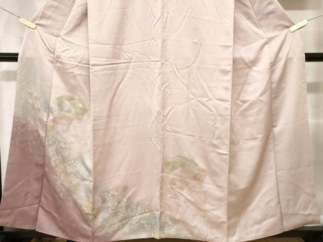 平和屋着物■訪問着 地紙重ね草花文 暈し染め 金銀彩 正絹 逸品 CABC0490ev