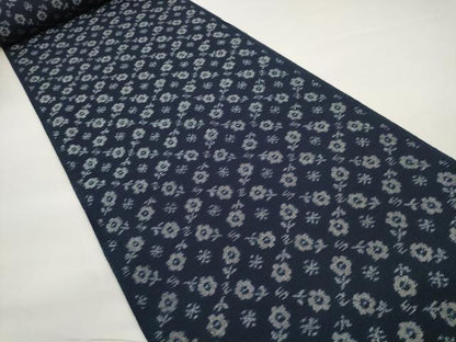 平和屋着物●極上　久留米絣　綿　反物　着尺　草花　逸品　未使用　DZAA11719kh6