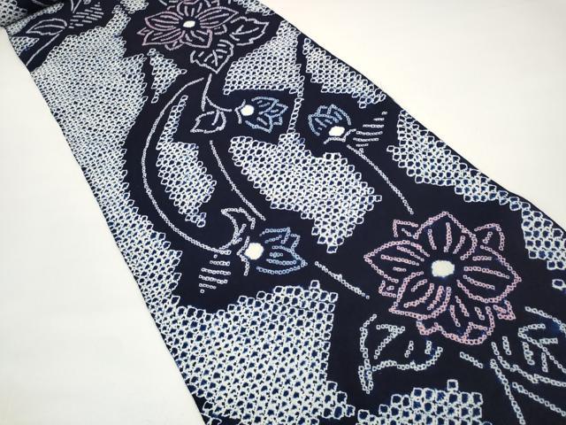 平和屋着物●極上 夏物 浴衣 有松鳴海絞 反物 着尺 花繋ぎ 綿 逸品 未使用 DZAA11716kh6