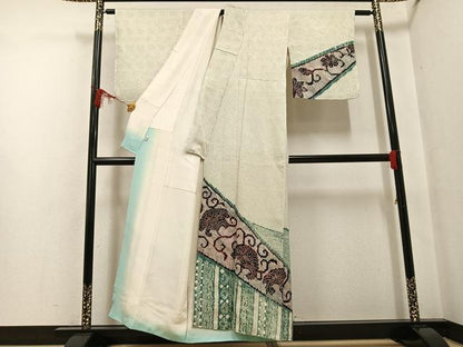 平和屋着物●訪問着 総絞り 花唐草文 松坂屋扱い 正絹 逸品 AABF8121ph