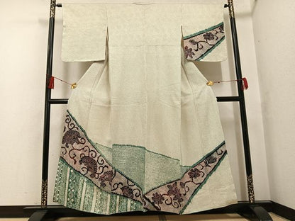 平和屋着物●訪問着 総絞り 花唐草文 松坂屋扱い 正絹 逸品 AABF8121ph