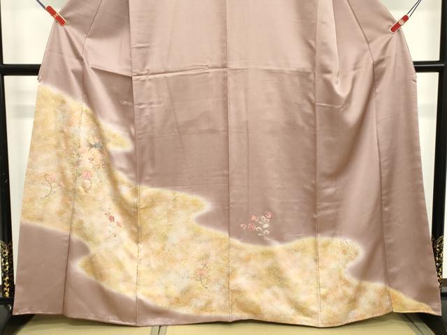 平和屋着物■豪華色留袖　刺繍　花鳥文　暈し染め　金彩　正絹　逸品　DABB8887cd