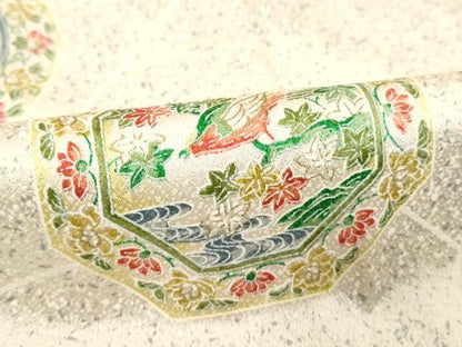 平和屋着物■上質な小紋 花鳥絵皿文様 正絹 逸品 DABB8974cd