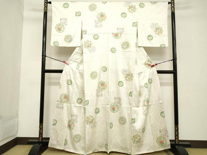 平和屋着物■上質な小紋 花鳥絵皿文様 正絹 逸品 DABB8974cd