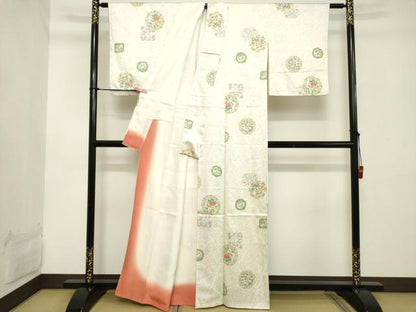 平和屋着物■上質な小紋 花鳥絵皿文様 正絹 逸品 DABB8974cd