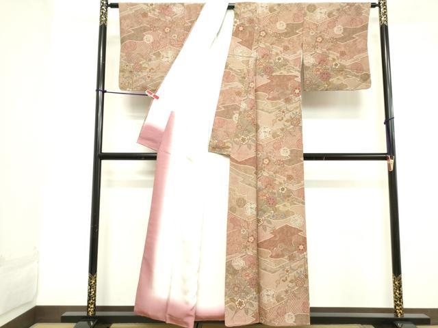 平和屋着物■上質な小紋 幾何学花文 正絹 逸品 DABB8991cd