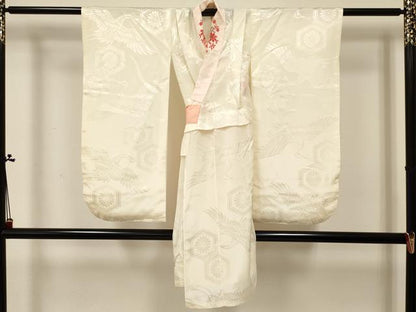 平和屋着物[]七五三　女の子　３歳　祝着　三つ身　長襦袢(無双仕立て・半衿刺繍)セット　駒刺繍　鞠花文　暈し染め　金彩　DABA3861ma
