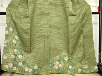 平和屋着物●訪問着　辻が花　絞り　金通し地　正絹　逸品　AABF6628cs