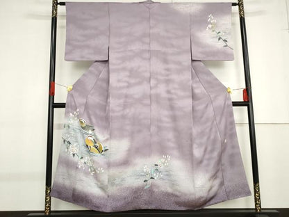 平和屋着物●人間国宝・羽田登喜男  訪問着 鴛鴦 暈し染め 正絹 逸品 AABF9055cs