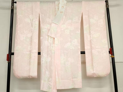 平和屋着物●豪華振袖・長襦袢(無双仕立て)セット　辻が花　草花文　暈し染め　金彩　銀通し地　半衿刺繍　正絹　逸品　AABF6634cs