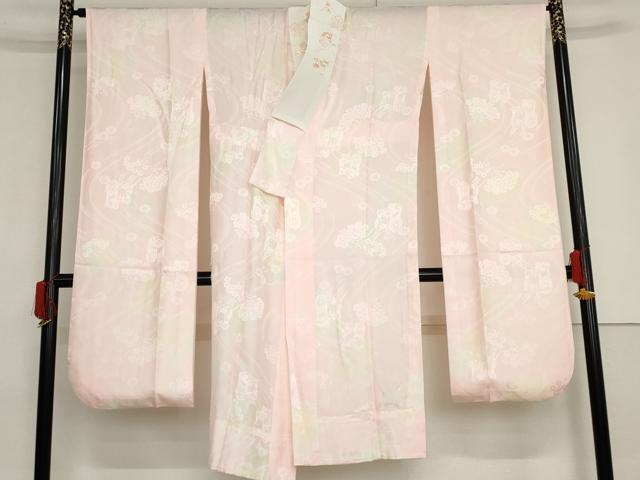平和屋着物●豪華振袖・長襦袢(無双仕立て)セット　辻が花　草花文　暈し染め　金彩　銀通し地　半衿刺繍　正絹　逸品　AABF6634cs