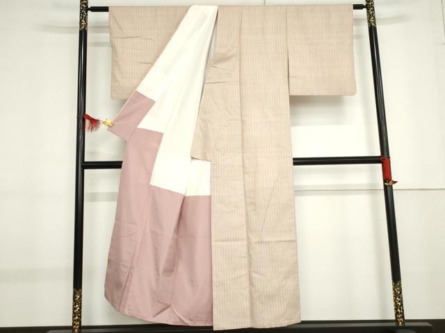 平和屋着物●菅原工房 菅原結作 漢方染紬 縞 正絹 逸品 AABF9056cs