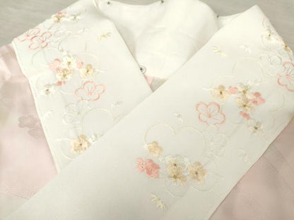 平和屋着物●豪華振袖・長襦袢(無双仕立て)セット　辻が花　草花文　暈し染め　金彩　銀通し地　半衿刺繍　正絹　逸品　AABF6634cs