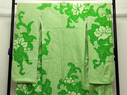 平和屋着物●豪華振袖 総絞り 花唐草文 正絹 逸品 CABC8057gh