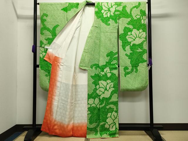 平和屋着物●豪華振袖 総絞り 花唐草文 正絹 逸品 CABC8057gh