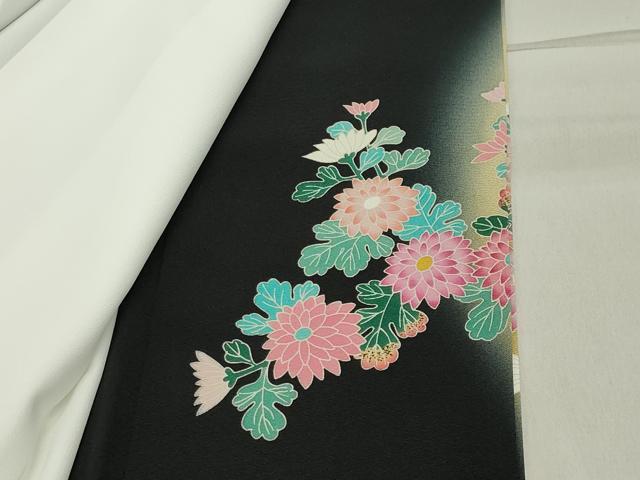 平和屋着物●豪華黒留袖 友禅 作家物 人物花文 暈し染め 正絹 逸品 CABC8121gh