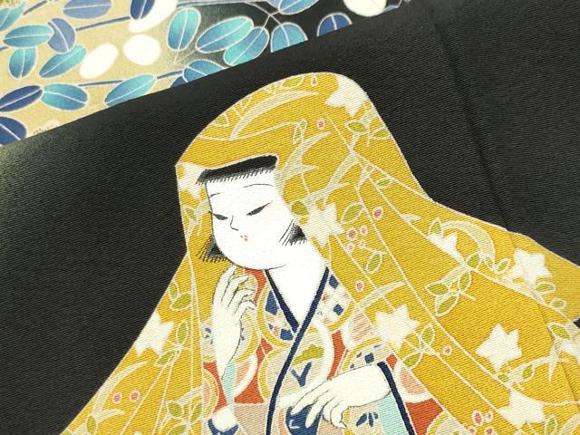 平和屋着物●豪華黒留袖 友禅 作家物 人物花文 暈し染め 正絹 逸品 CABC8121gh