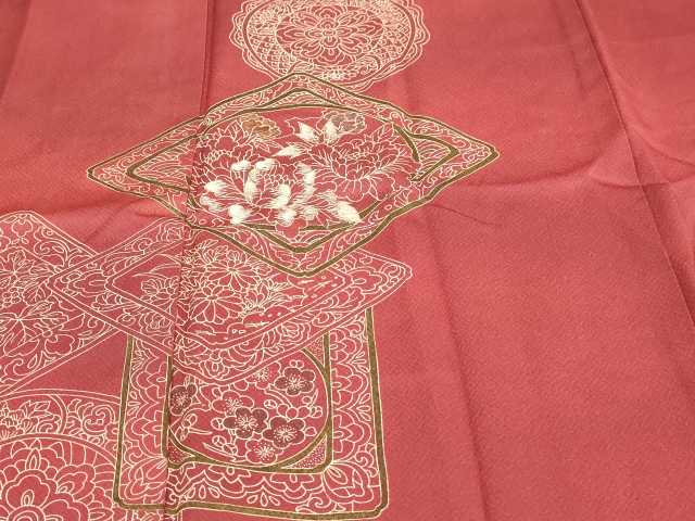 平和屋着物■訪問着 刺繍 花菱文 金彩 正絹 逸品 DABC0165sf