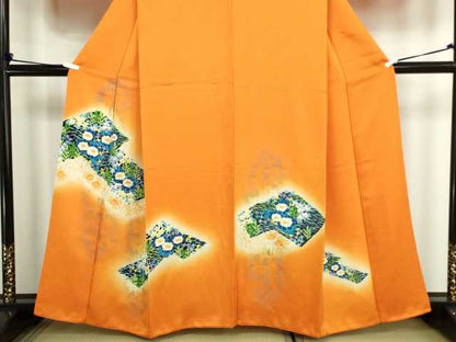 平和屋着物■訪問着 草花文 暈し染め 金彩 正絹 逸品 DABC0166sf