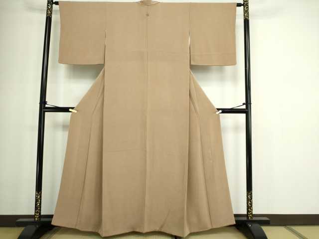 平和屋着物■上質な色無地 霞地紋 焦香色 正絹 逸品 DABC0157sf