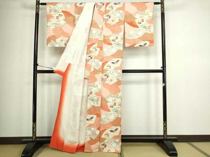 平和屋着物■上質な小紋 地紙花蝶文 金銀彩 正絹 逸品 DABC0152sf