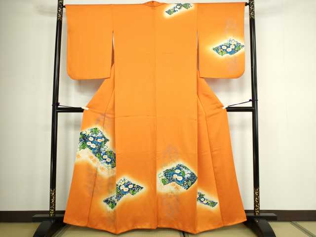 平和屋着物■訪問着 草花文 暈し染め 金彩 正絹 逸品 DABC0166sf