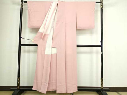 平和屋着物■上質な色無地 赤香色 正絹 逸品 DABC0159sf