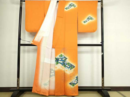 平和屋着物■訪問着 草花文 暈し染め 金彩 正絹 逸品 DABC0166sf