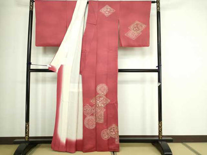平和屋着物■訪問着 刺繍 花菱文 金彩 正絹 逸品 DABC0165sf