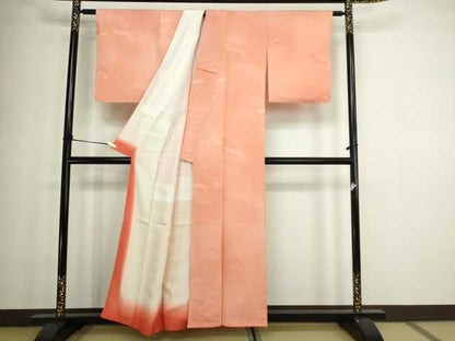 平和屋着物■上質な小紋 地紋起こし 霞文 暈し染め 正絹 逸品 DABC0156sf