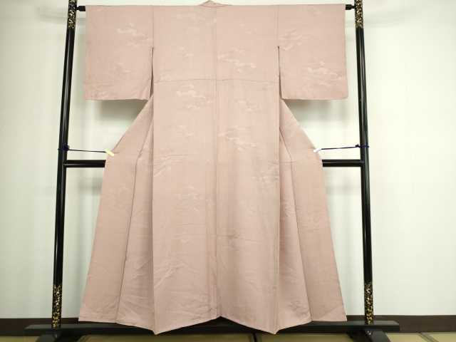 平和屋着物■上質な色無地 樹林地紋 梅鼠色 正絹 逸品 DABC0170sf
