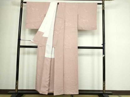 平和屋着物■上質な色無地 樹林地紋 梅鼠色 正絹 逸品 DABC0170sf
