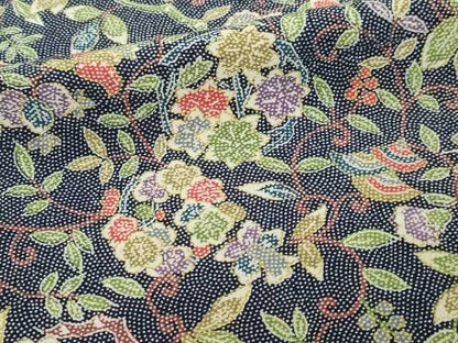 平和屋着物■上質な小紋 花唐草文 正絹 逸品 DABC0215sf