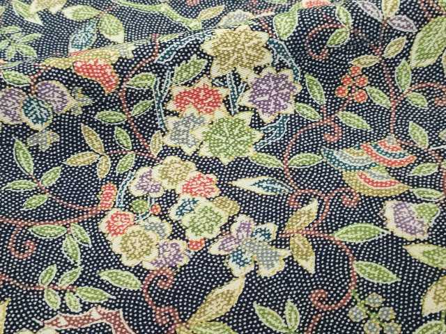 平和屋着物■上質な小紋 花唐草文 正絹 逸品 DABC0215sf