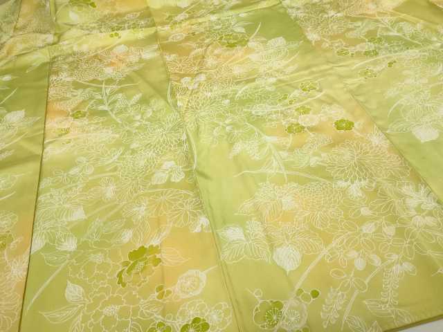 平和屋着物■上質な小紋 草花文 暈し染め 正絹 逸品 DABC0186sf