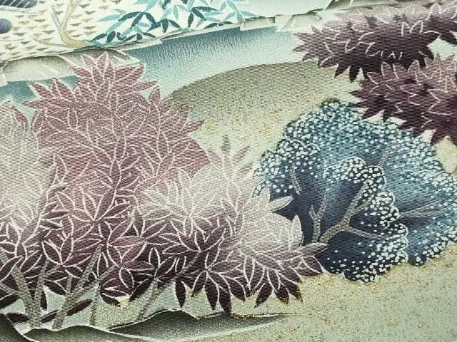 平和屋着物■豪華黒留袖　風景文　金彩　正絹　逸品　DABC0219sf